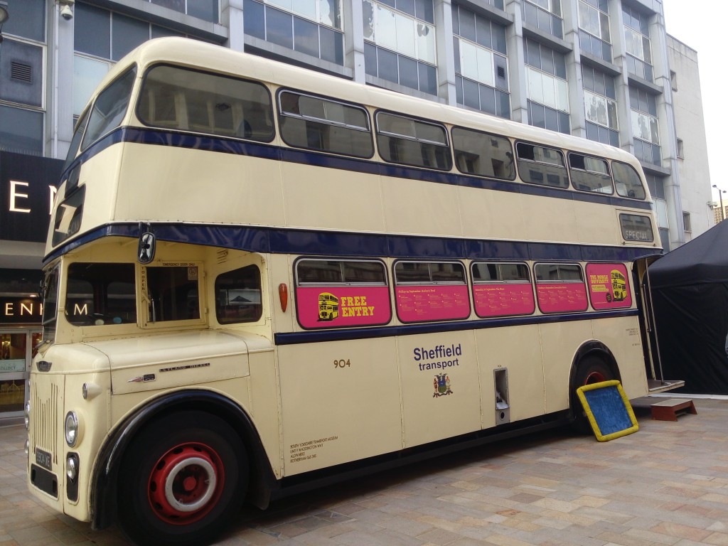 The double decker where mobile university lectures were conducted